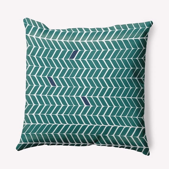 20" x 20" Simply Daisy Modern Leaf Pattern Polyester Indoor/Outdoor Pillow, Teal (1 Count)
