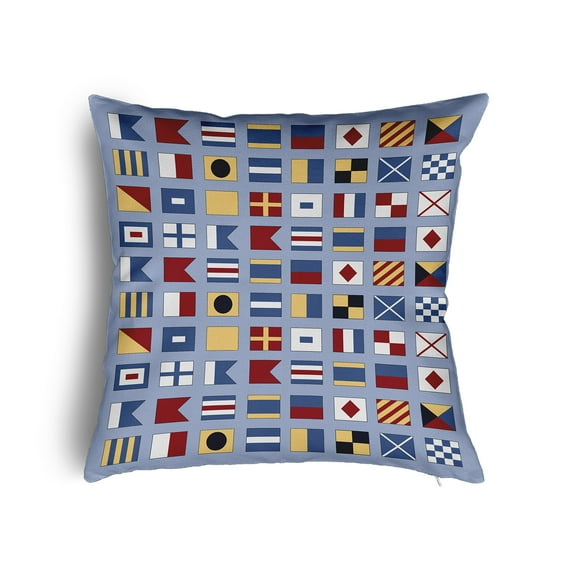 20" x 20" Simply Daisy Nautical Flags Poly Pillow with Zipper, Peri Qty 1