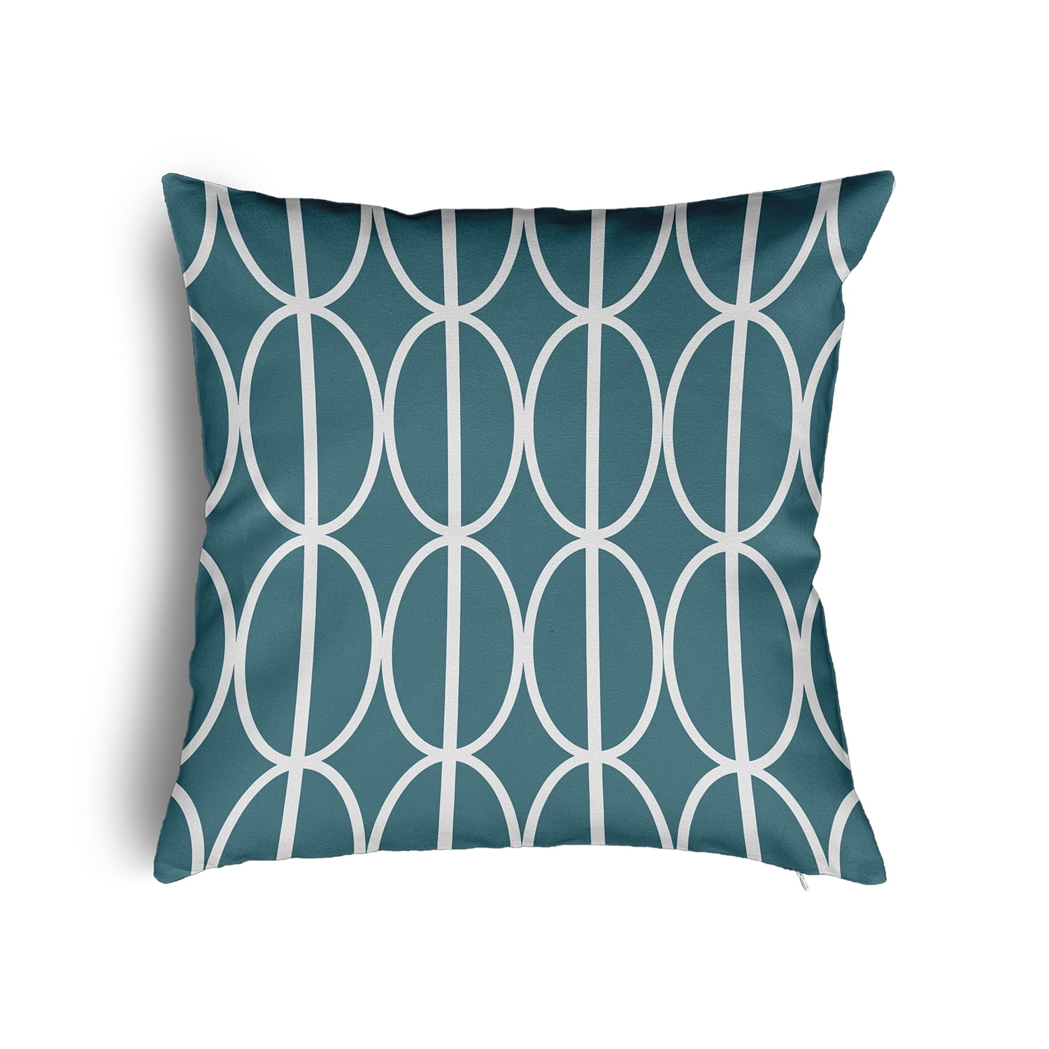 20" x 20" Simply Daisy Ovals Go 'Round Poly Pillow with Zipper, Mineral Blue Qty 1