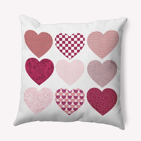 20" x 20" Simply Daisy Patterned Hearts Polyester Accent Pillow, Buddah Qty 1