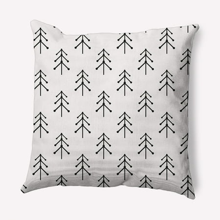 20" x 20" Simply Daisy Patterned Trees Winter Polyester Indoor/Outdoor Pillow, Snow Qty 1