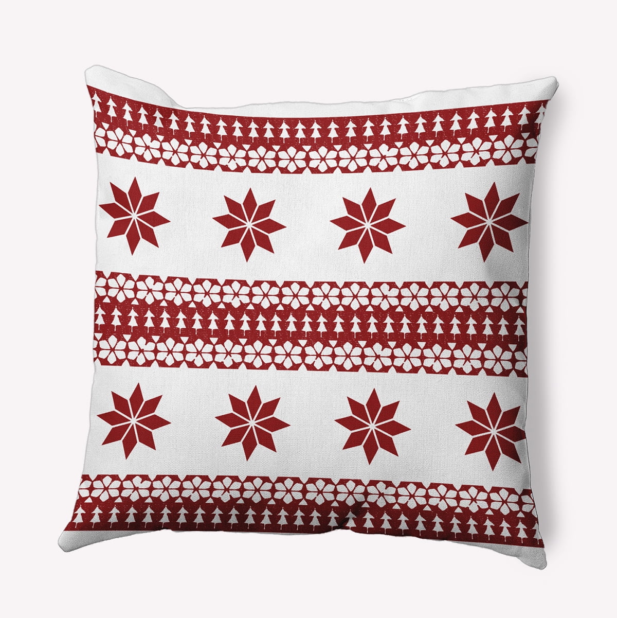 20" x 20" Simply Daisy Poinsettia Charm Polyester Indoor/Outdoor Pillow, White Qty 1