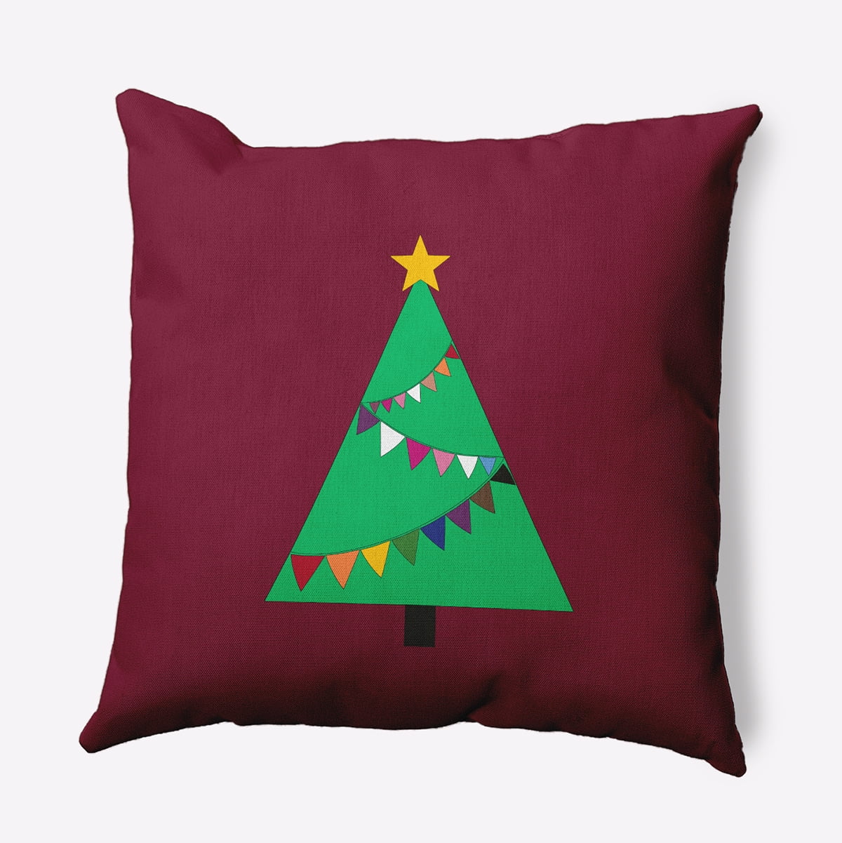 20" x 20" Simply Daisy Pride Garland Tree Polyester Indoor/Outdoor Pillow, Maroon Qty 1