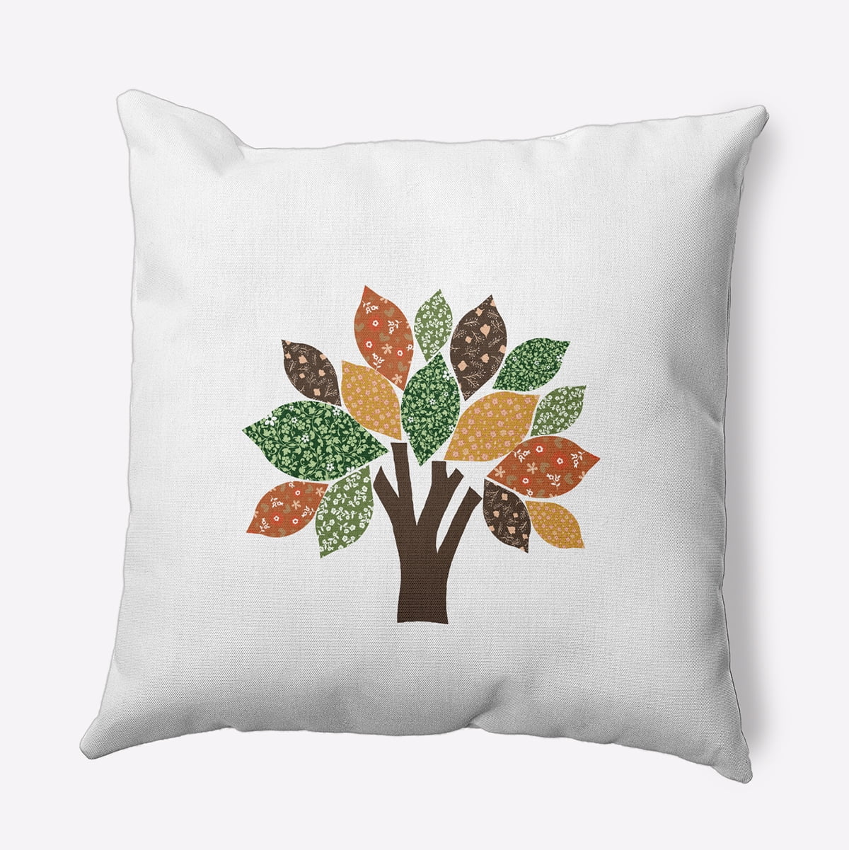 20" x 20" Simply Daisy Printed Quilt Tree Polyester Accent Pillow, Forest Green Qty 1