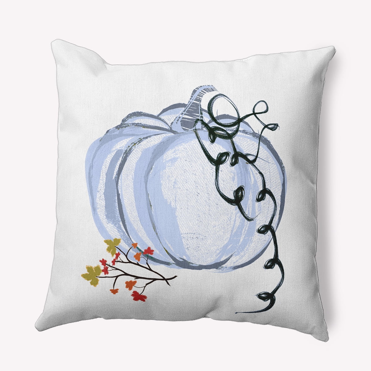 20" x 20" Simply Daisy Pumpkin Love Polyester Accent Pillow, Misty Blue Qty 1
