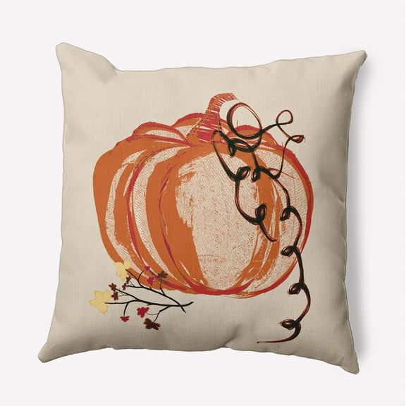 20" x 20" Simply Daisy Pumpkin Love Polyester Indoor/Outdoor Pillow, Dusty Orange Qty 1