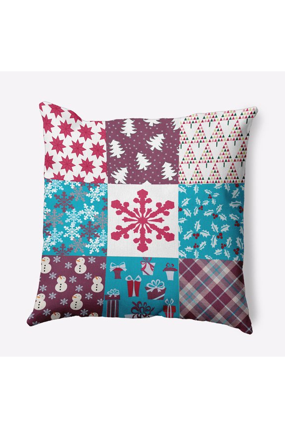 20" x 20" Simply Daisy Quilted Christmas Polyester Accent Pillow, Turquoise Qty 1