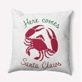 thumbnail image 1 of 20" x 20" Simply Daisy Santa Claws Crab Polyester Accent Pillow, Christmas Pink Qty 1, 1 of 3