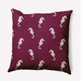thumbnail image 1 of 20" x 20" Simply Daisy Sea Horses Indoor/Outdoor Pillow, Maroon Red Qty 1, 1 of 6