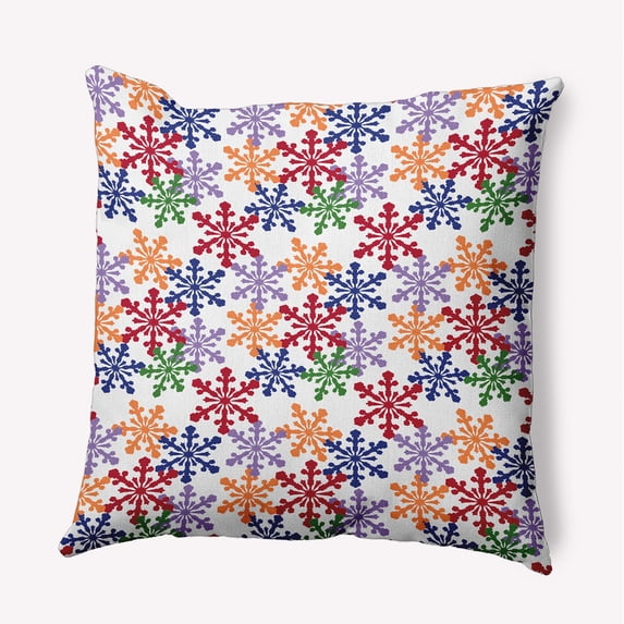 20" x 20" Simply Daisy Snow Fall Polyester Indoor/Outdoor Pillow, Orange Qty 1