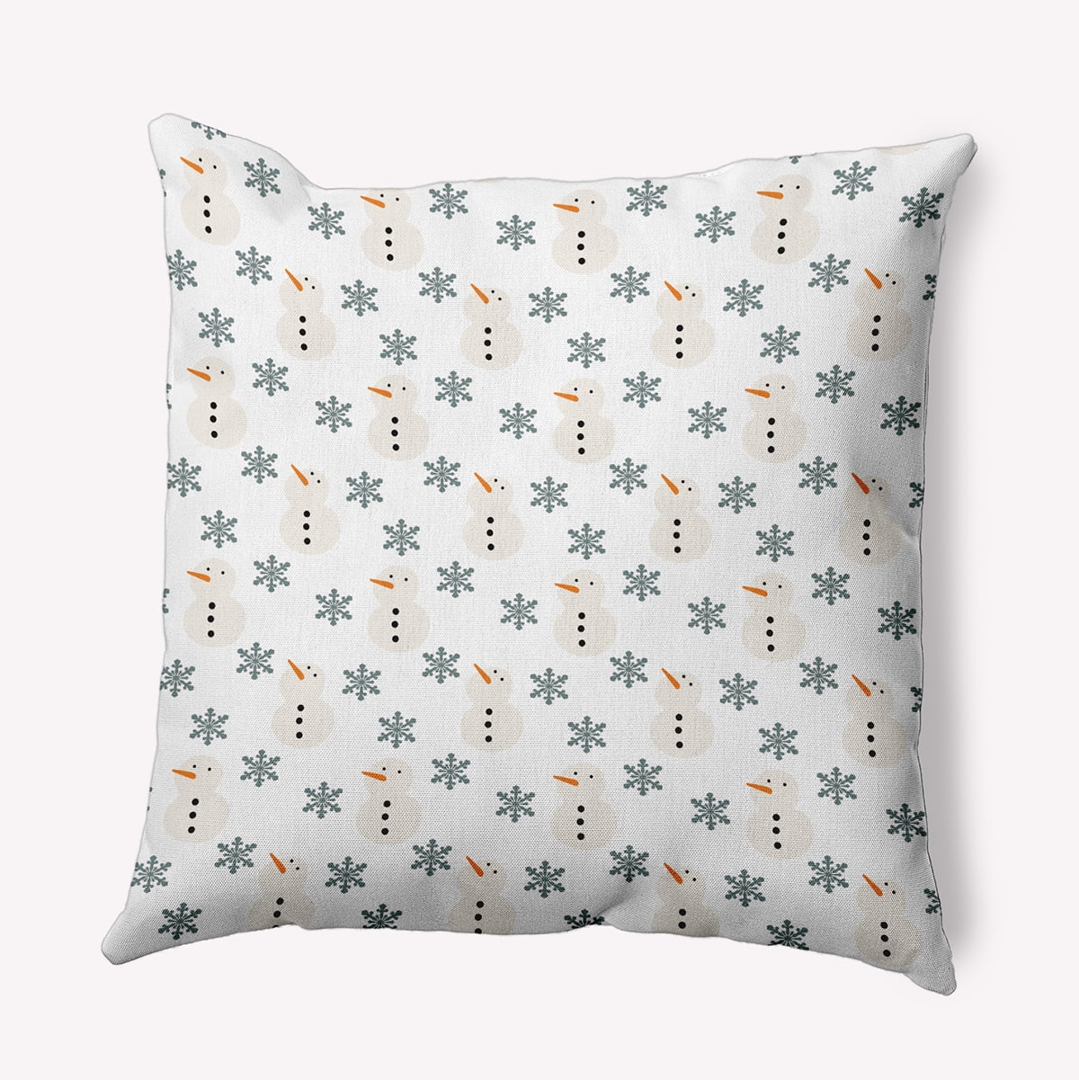 20" x 20" Simply Daisy Snow Men In Snowstorm Polyester Accent Pillow, Blustone Green Qty 1