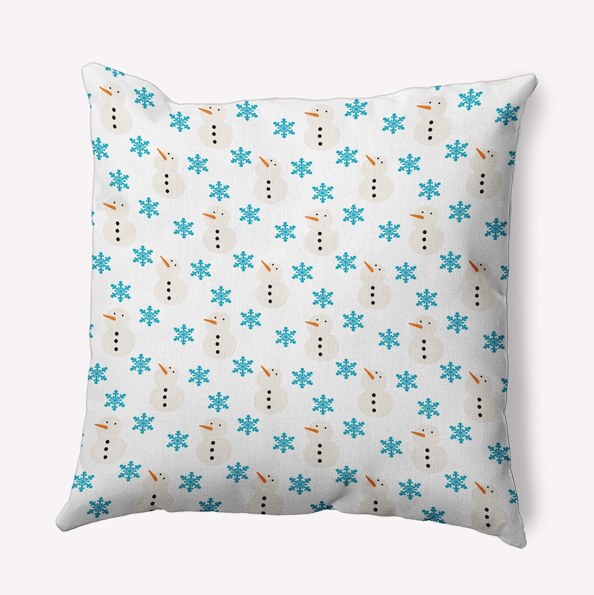 20" x 20" Simply Daisy Snow Men In Snowstorm Polyester Indoor/Outdoor Pillow, Turquoise Qty 1