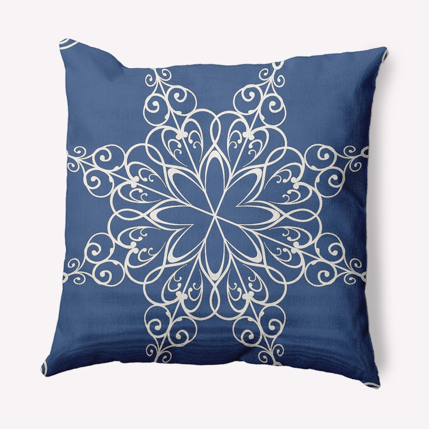 20" x 20" Simply Daisy Snowflake Polyester Indoor/Outdoor Pillow, Blue (1 Count)