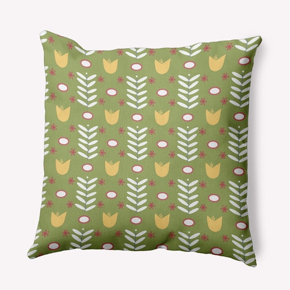 20" x 20" Simply Daisy Spring Garden Indoor/Outdoor Pillow, Apple Green Qty 1