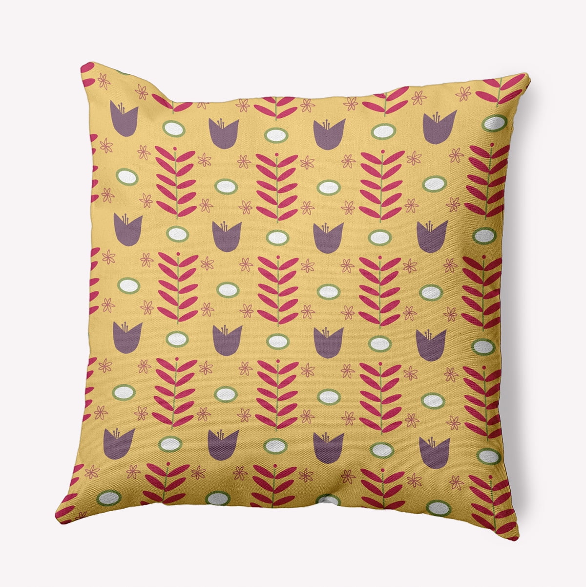 20" x 20" Simply Daisy Spring Garden Indoor/Outdoor Pillow, Daffodil Yellow Qty 1