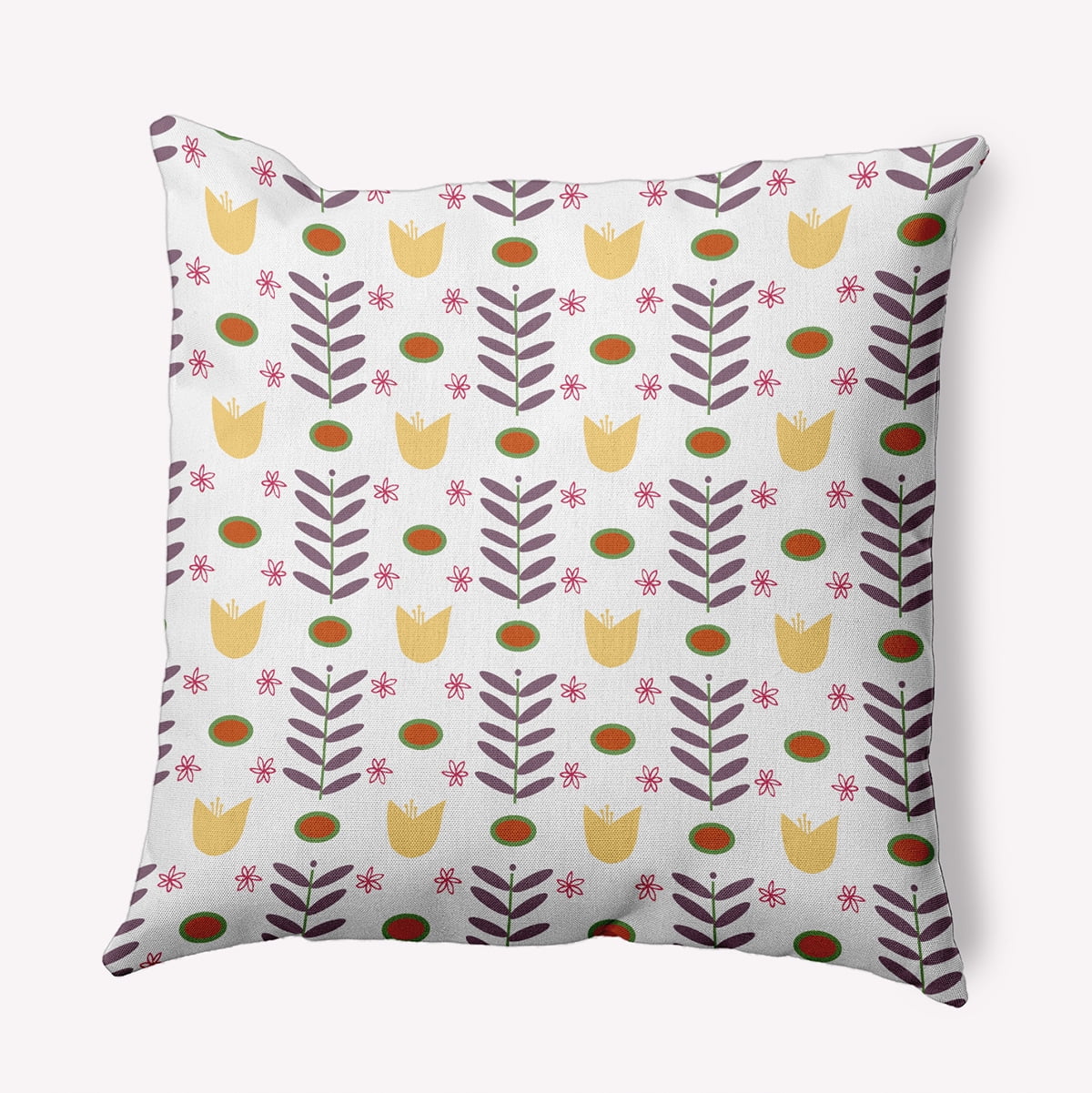 20" x 20" Simply Daisy Spring Garden Indoor/Outdoor Pillow, White Qty 1