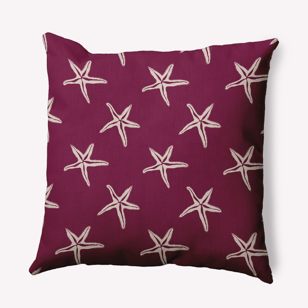 20" x 20" Simply Daisy Starfish Indoor/Outdoor Pillow, Maroon Red Qty 1