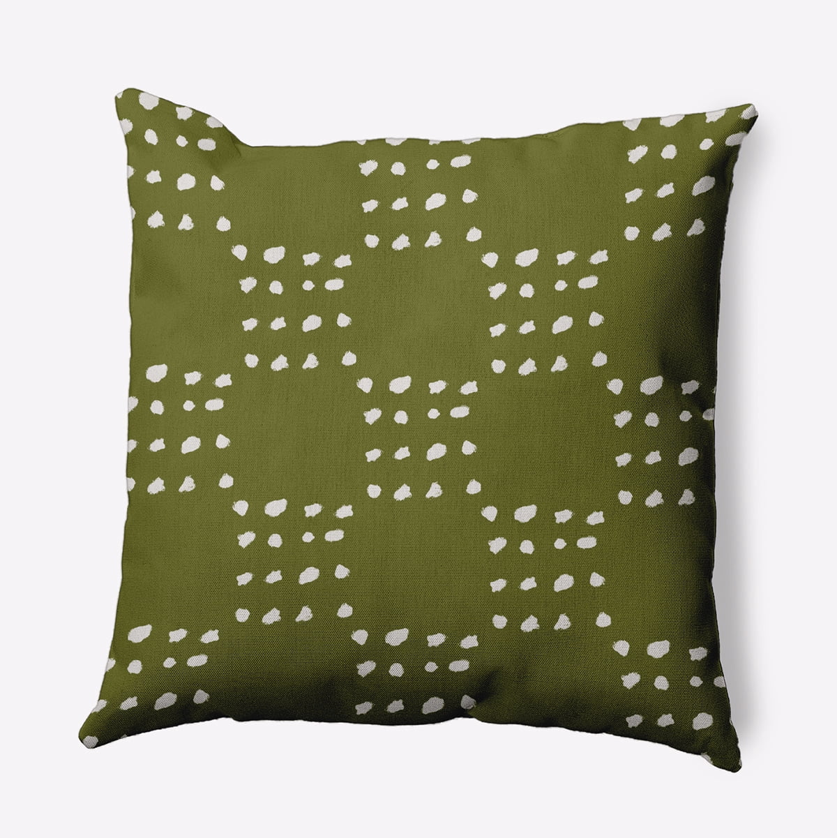 20" x 20" Simply Daisy Stitched Dots Polyester Indoor/Outdoor Pillow, Olive Qty 1
