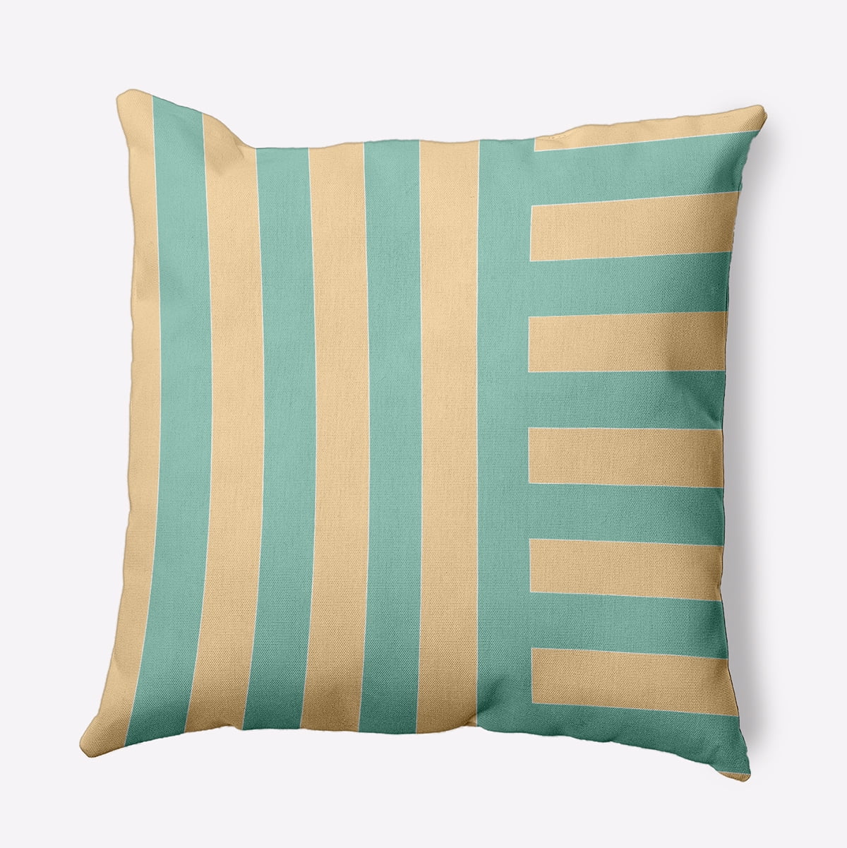 20" x 20" Simply Daisy Stripes Polyester Indoor/Outdoor Pillow, Corn Stalk Qty 1