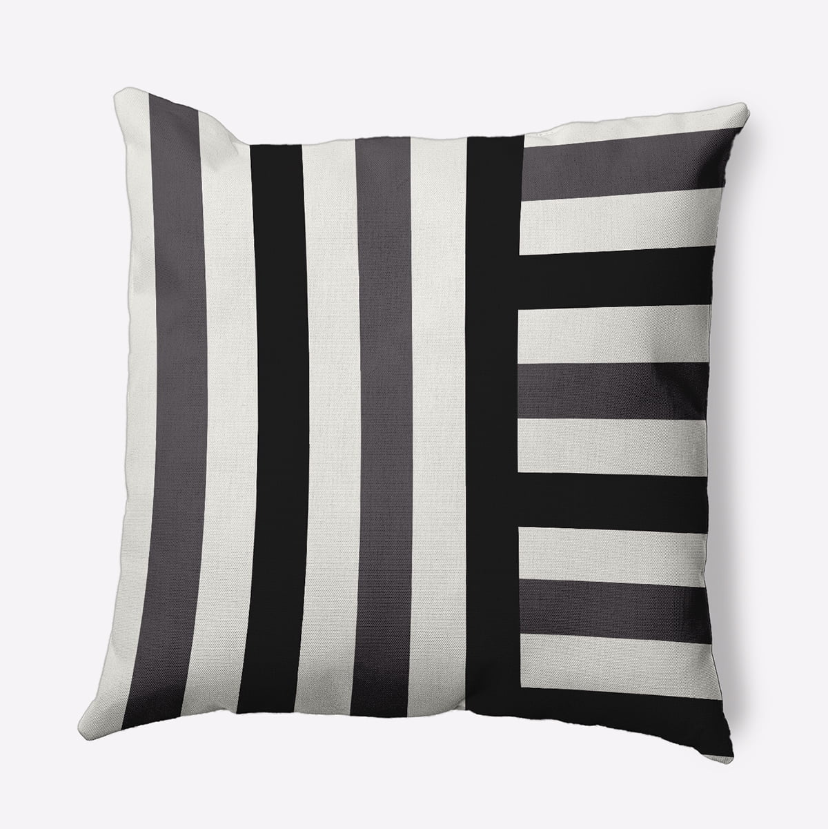 20" x 20" Simply Daisy Stripes Polyester Indoor/Outdoor Pillow, Dark Gray Qty 1