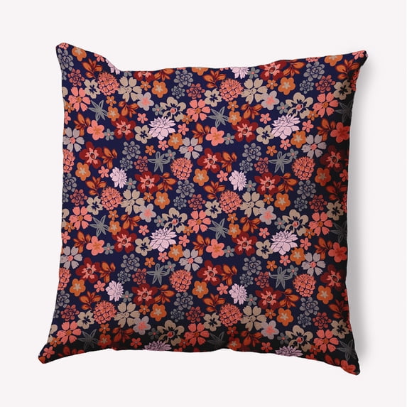 20" x 20" Simply Daisy Succulent Garden Polyester Accent Pillow, Navy Qty 1