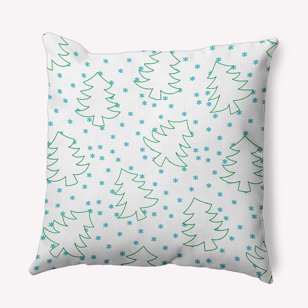 20" x 20" Simply Daisy Tree Outlines Polyester Indoor/Outdoor Pillow, Turquoise Qty 1