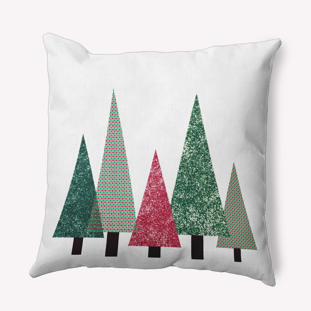 20" x 20" Simply Daisy Triangle Trees Polyester Accent Pillow, Christmas Pink Qty 1