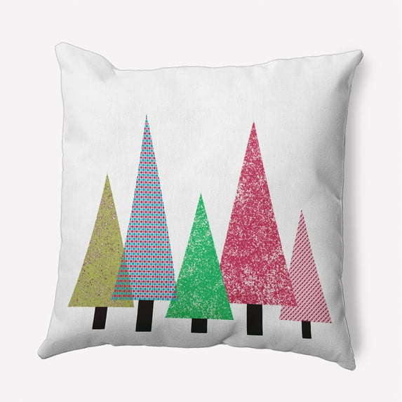 20" x 20" Simply Daisy Triangle Trees Polyester Indoor/Outdoor Pillow, Bright Green Qty 1