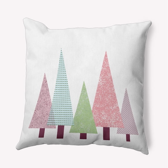 20" x 20" Simply Daisy Triangle Trees Polyester Indoor/Outdoor Pillow, Light Green Qty 1