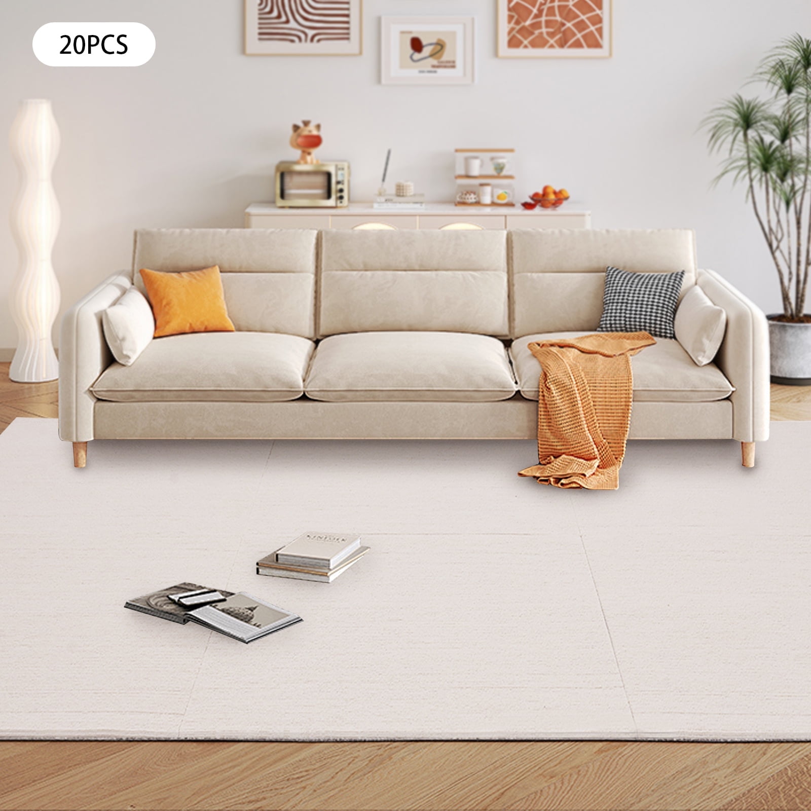 20" x 20" Square Carpet Floor Tile, 20Pcs Peel and Stick Carpet ...