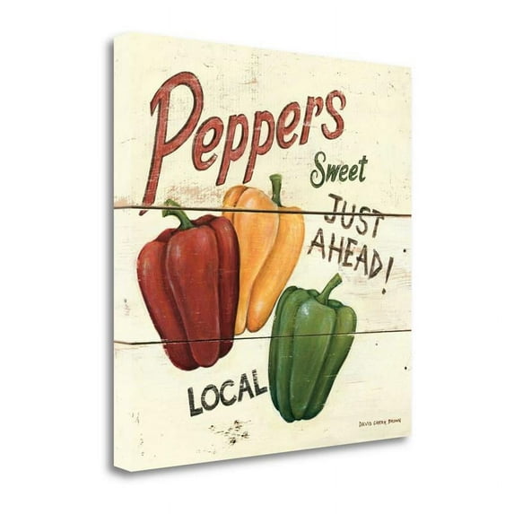 20" x 20" Sweet Peppers By David Carter Brown Print on Canvas Fabric Multi-Color