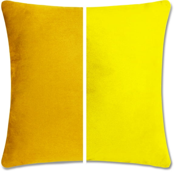 20" x 20" Throw Pillow - Gold Rush: 2 PCS / 4 Sided. Luxurious Premium Down Alternative Fill w/ Reversible Cover Microsuede/Microplush Fabric. Forever Fluffy, Beautiful & Supportive. Soft & Comfy.