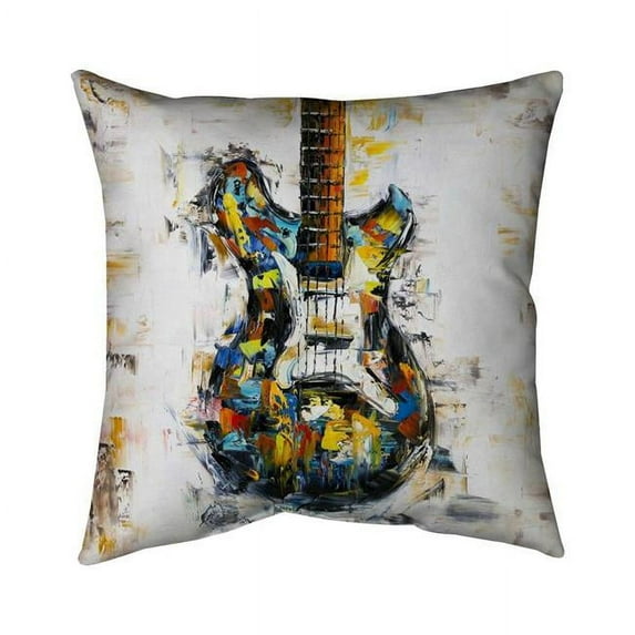 20 x 20 in. Abstract Colorful Guitar-Double Sided Print Indoor Pillow