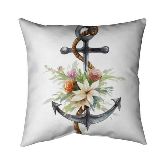 20 x 20 in. Anchor with Flowers-Double Sided Print Indoor Pillow