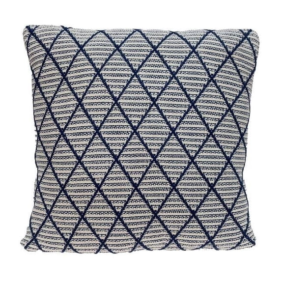 20 x 20 in. Argyle Transitional Accent Throw Pillow, Off White & Blue