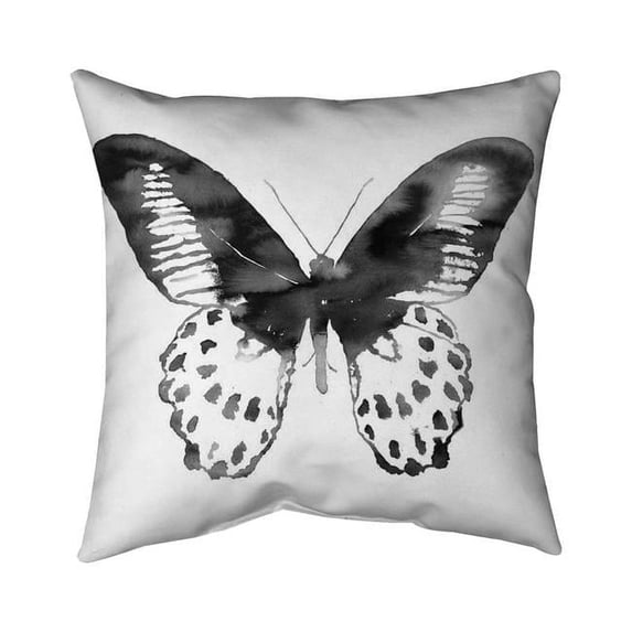 20 x 20 in. Black Butterfly-Double Sided Print Indoor Pillow