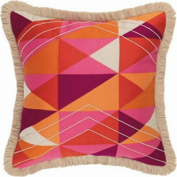 20 x 20 in. Colfax Embroidered Down Filled Pillow, Fuchsia