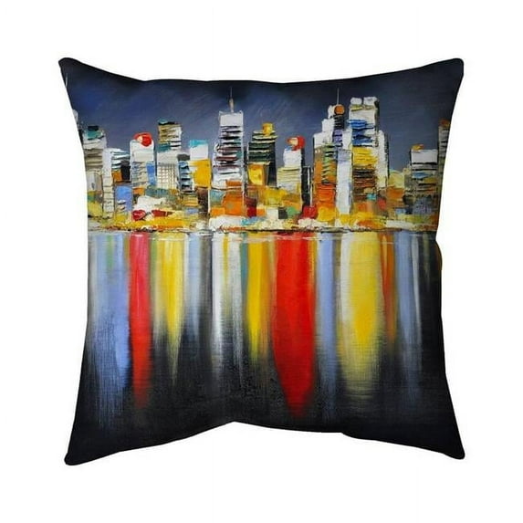 20 x 20 in. Colorful Reflection of A Cityscape by Night-Double Sided Print Outdoor Pillow Cover