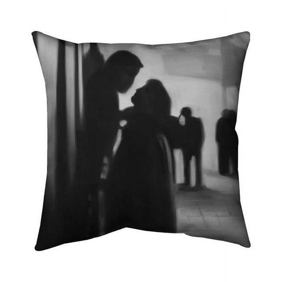 20 x 20 in. Couple At The Train Station-Double Sided Print Indoor Pillow