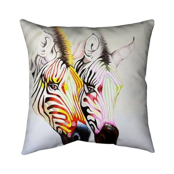 20 x 20 in. Couple of Colorful Zebras-Double Sided Print Indoor Pillow Cover