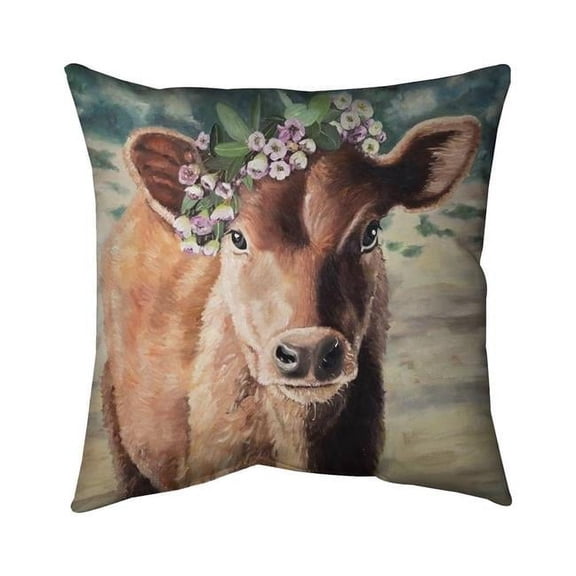 20 x 20 in. Cute Jersey Cow-Double Sided Print Indoor Pillow