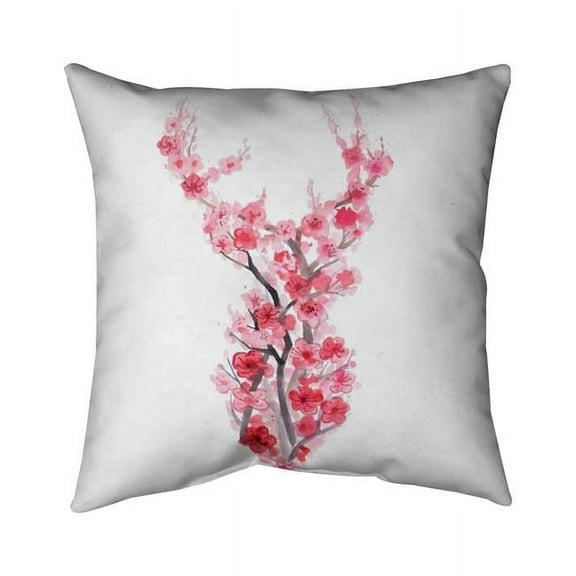 20 x 20 in. Deer In Cherry Blossoms-Double Sided Print Indoor Pillow