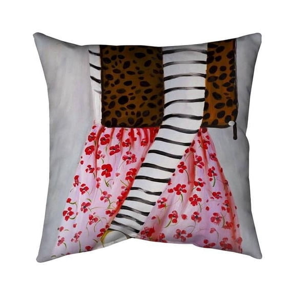 20 x 20 in. Fashionable Woman with A Leopard Bag-Double Sided Print Indoor Pillow
