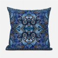 thumbnail image 1 of 20 x 20 in. Floral Paisley Suede Blown & Closed Pillow - Blue, Orange & Turquoise, 1 of 1