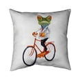 thumbnail image 1 of 20 x 20 in. Funny Frog Riding A Bike-Double Sided Print Outdoor Pillow Cover, 1 of 1