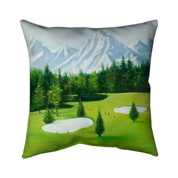 20 x 20 in. Golf Course with Mountains View-Double Sided Print Indoor Pillow
