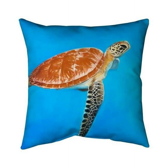 20 x 20 in. Green Aquatic Turtle-Double Sided Print Indoor Pillow Cover