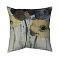 thumbnail image 1 of 20 x 20 in. Grey, Blue & Yellow Flowers-Double Sided Print Indoor Pillow, 1 of 1
