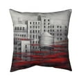 thumbnail image 1 of 20 x 20 in. Grey City with Red Clouds-Double Sided Print Indoor Pillow, 1 of 1