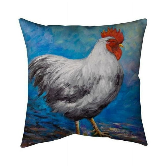 20 x 20 in. Grey Rooster-Double Sided Print Indoor Pillow